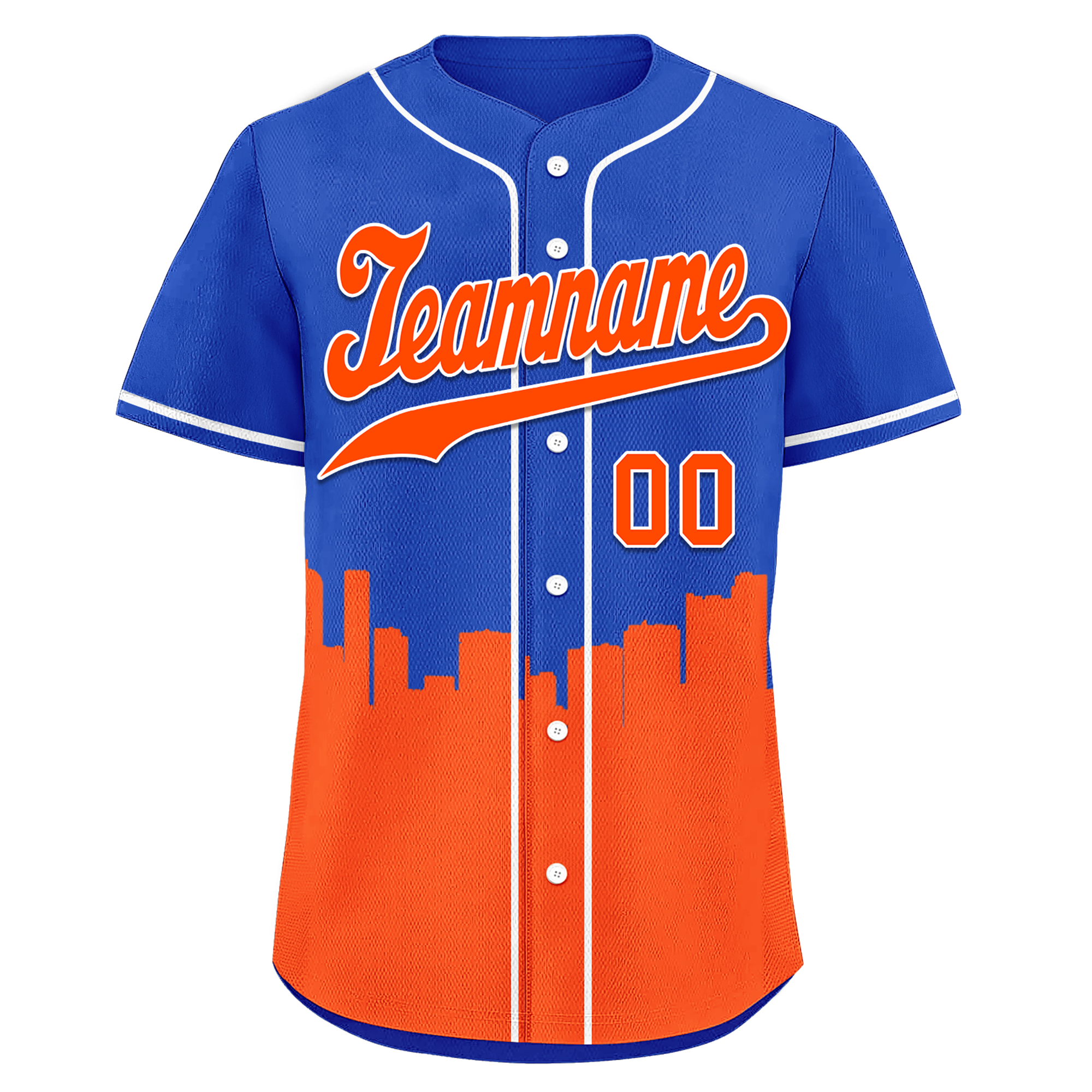 Custom Blue Orange City Edition Personalized Authentic Baseball Jersey BSBJ01-D017140