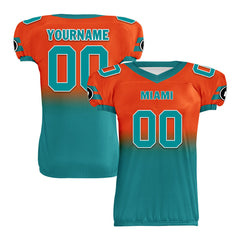 Custom Orange Blue Fade Fashion Miami High-Performance American Football Jersey FBJ06-D020252-24