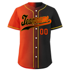 Custom Orange Black Gradient Fashion Personalized Authentic Baseball Jersey BSBJ01-D0a7aa8