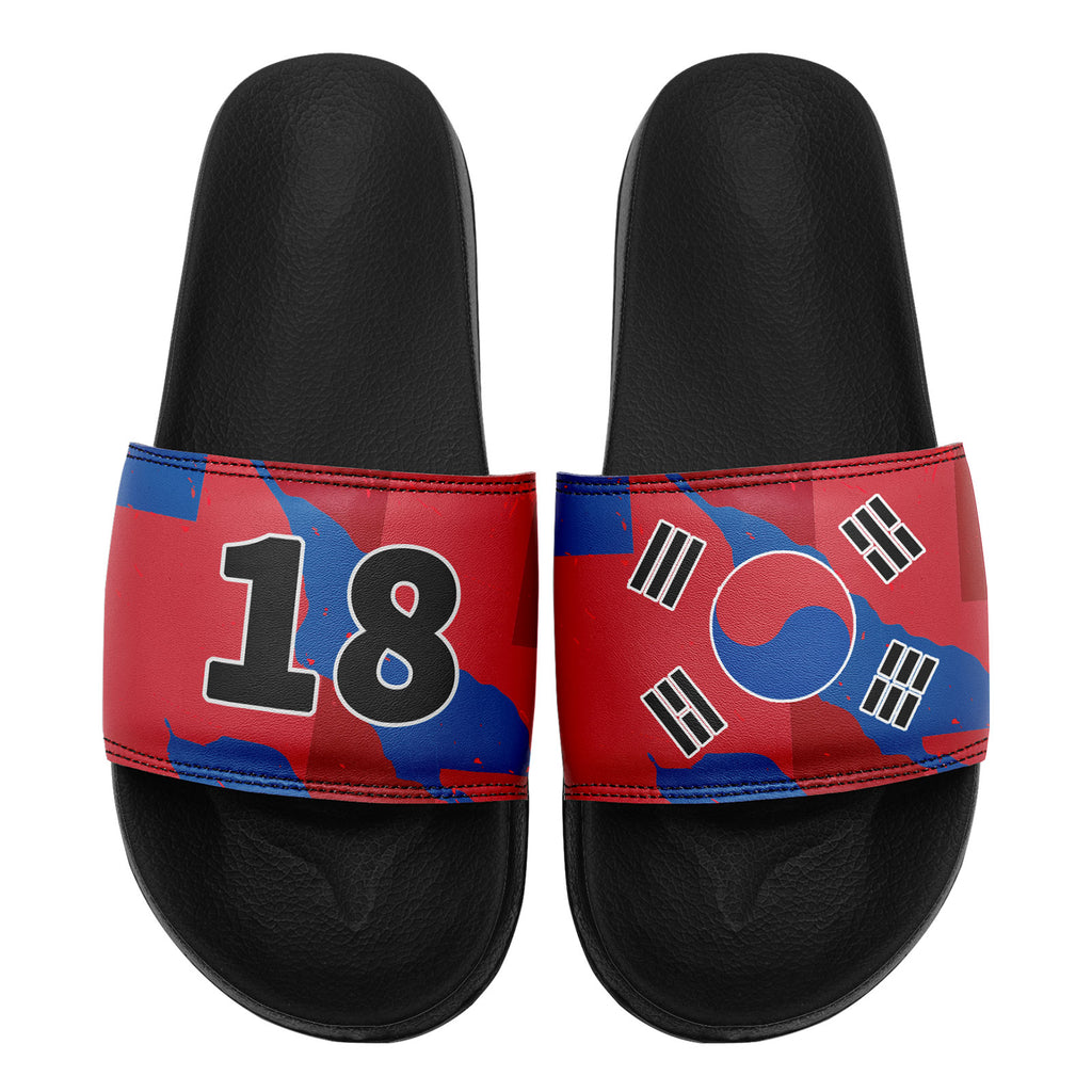 Custom South Korea 2026 World Cup Sneakers DIY Country Flag Running Shoes Lightweight Sport Shoes Gift for Football Fans Personalized Team Name and Logo FN056-F009108-1