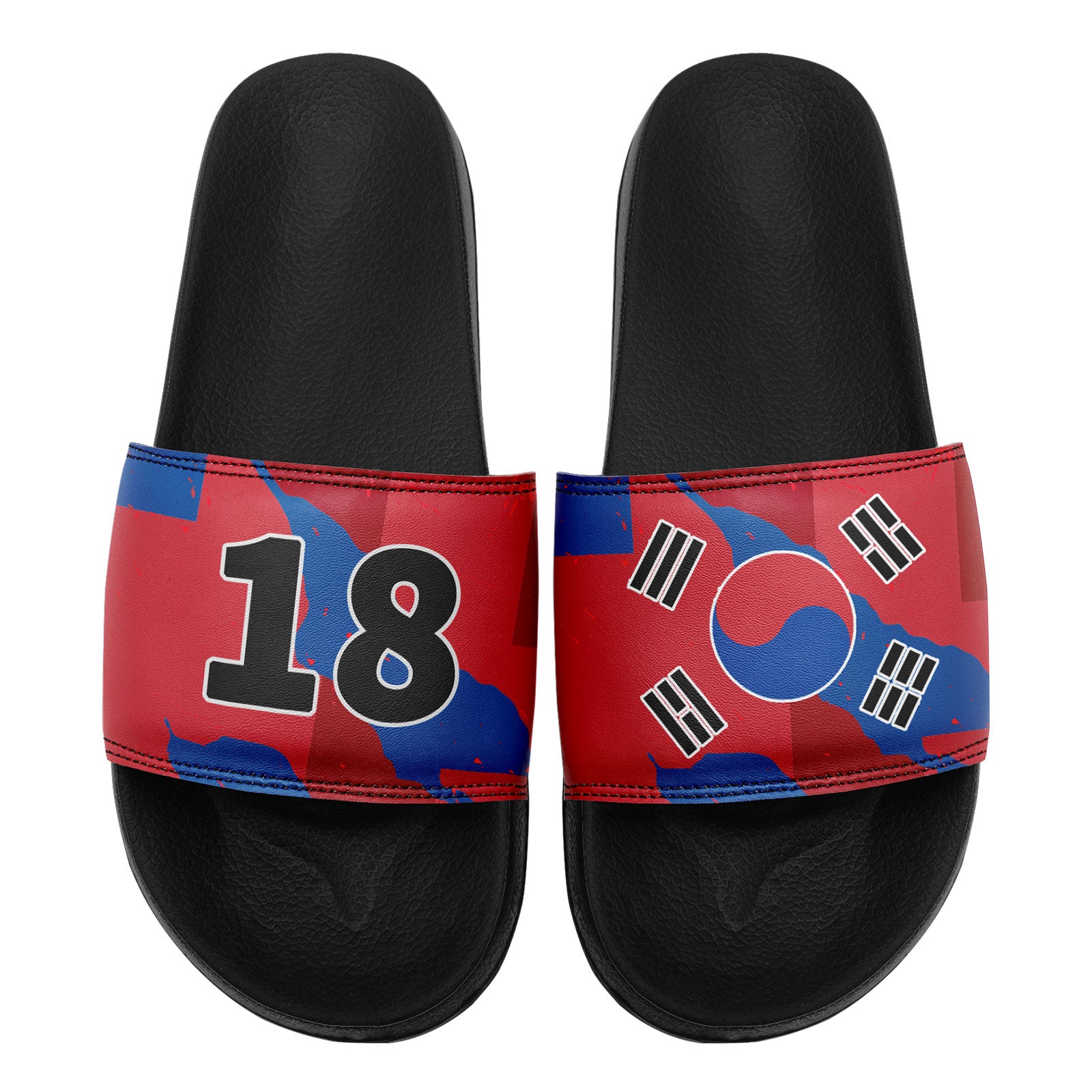 Custom South Korea 2026 World Cup Sneakers DIY Country Flag Running Shoes Lightweight Sport Shoes Gift for Football Fans Personalized Team Name and Logo FN056-F009108-1