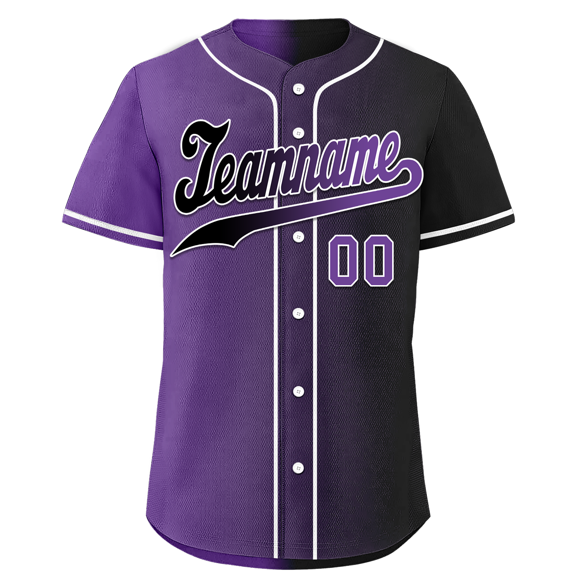 Custom Purple Black Gradient Fashion Personalized Authentic Baseball Jersey BSBJ01-D0a7090