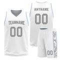 Custom White Gray Blue Dallas City Edition Personalized Reversible Basketball Set Sports Basketball Jersey BBJ01R-D0610-7