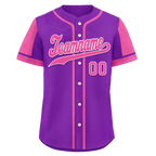 Custom Purple Pink Raglan Sleeves Personalized Authentic Baseball Jersey BSBJ01-D017202