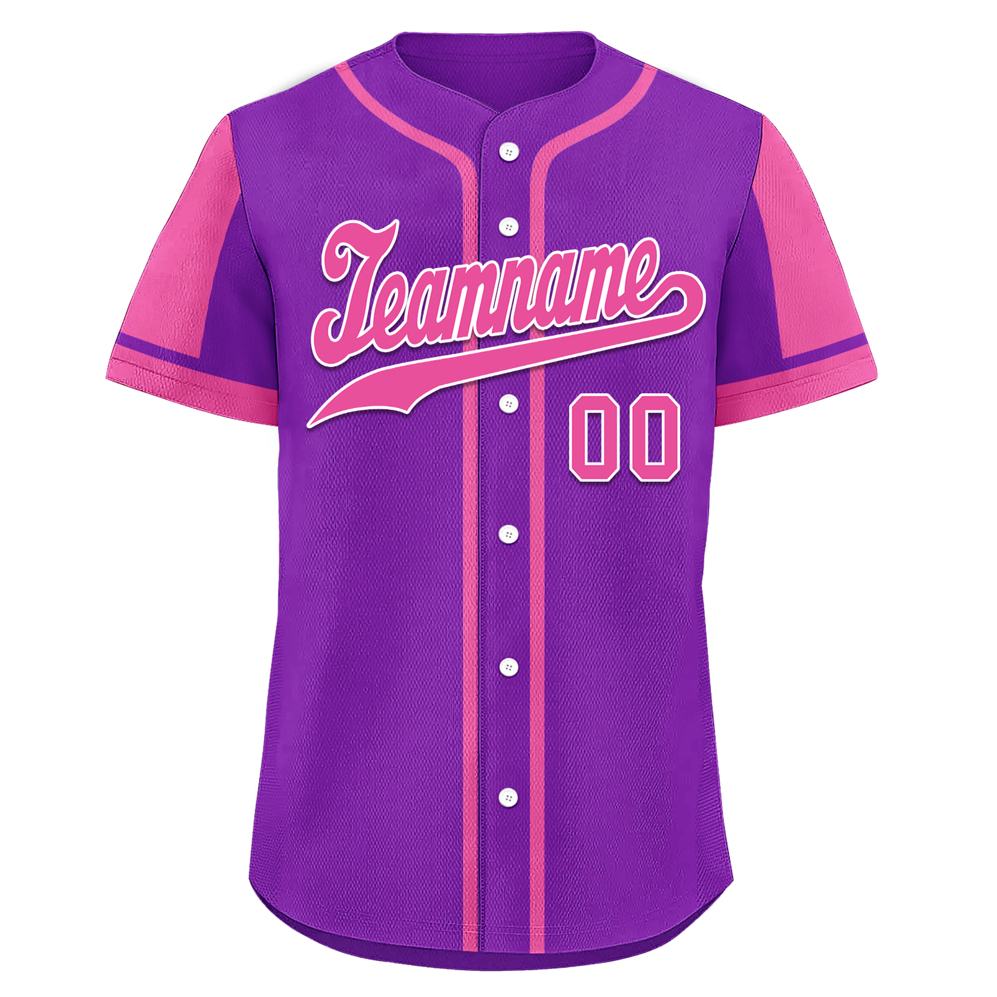 Custom Purple Pink Raglan Sleeves Personalized Authentic Baseball Jersey BSBJ01-D017202