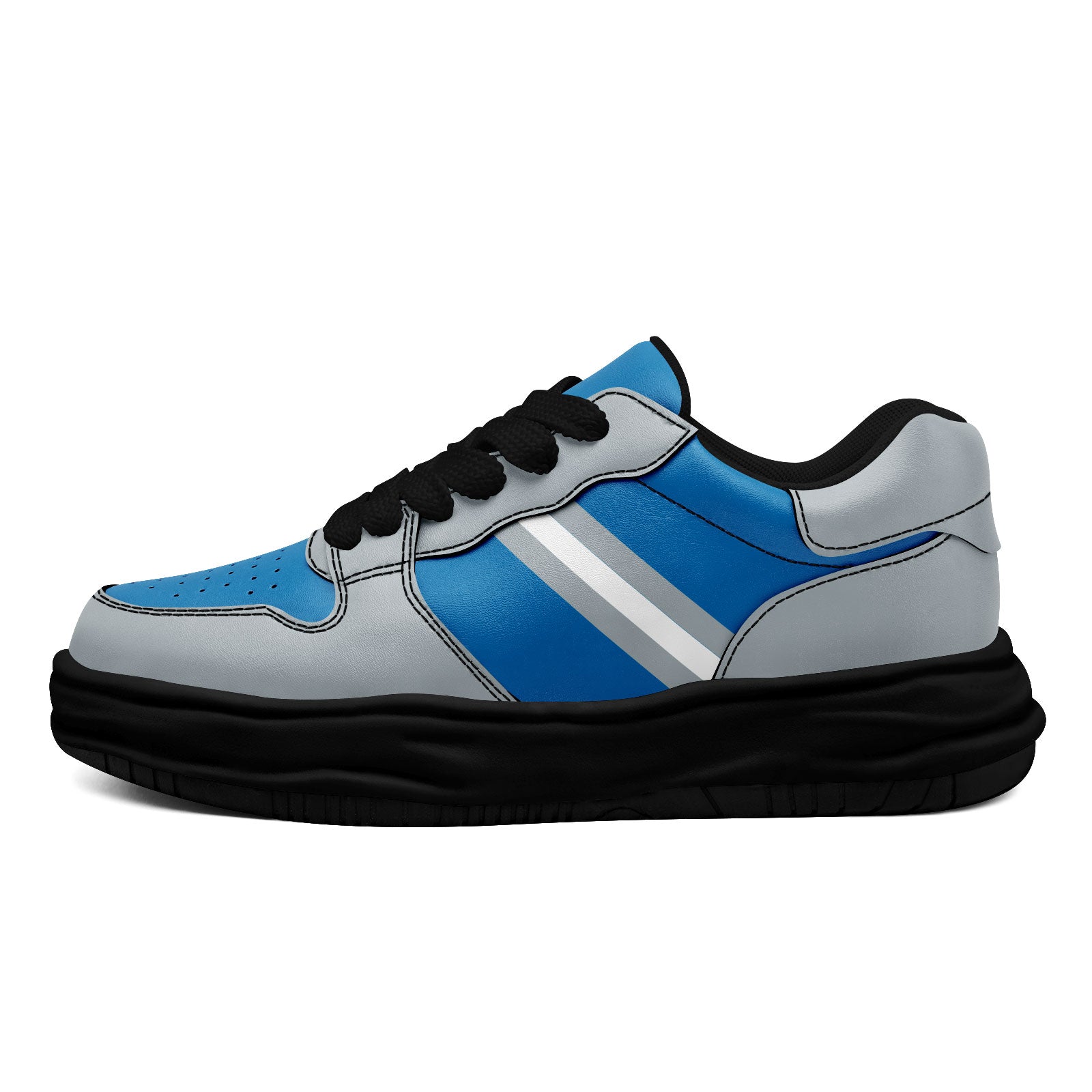 Custom Blue Gray Detroit Shoes Personalized Sneaker FN032-D020389-11