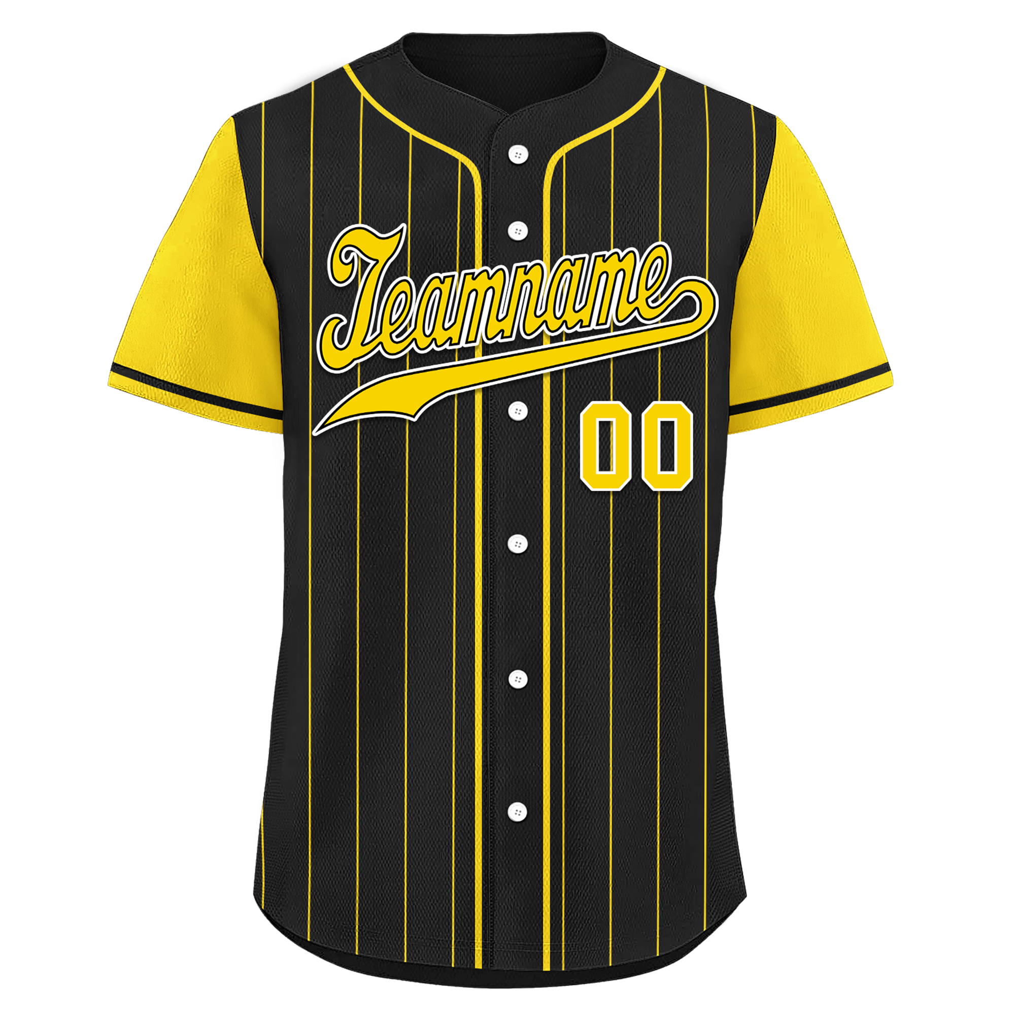 Custom Black Gold Stripe Fashion Personalized Authentic Baseball Jersey BSBJ01-D017217