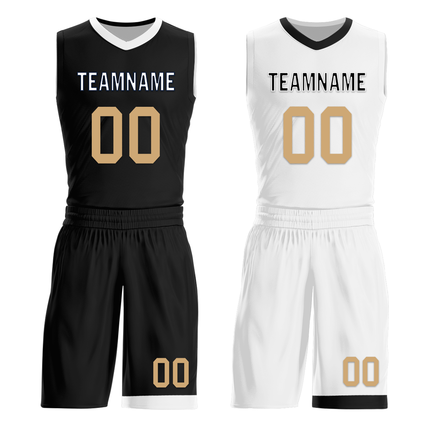 Custom Black White Classic Style Reversible Basketball Uniform Personalized COOLMAX BBJR-D017044