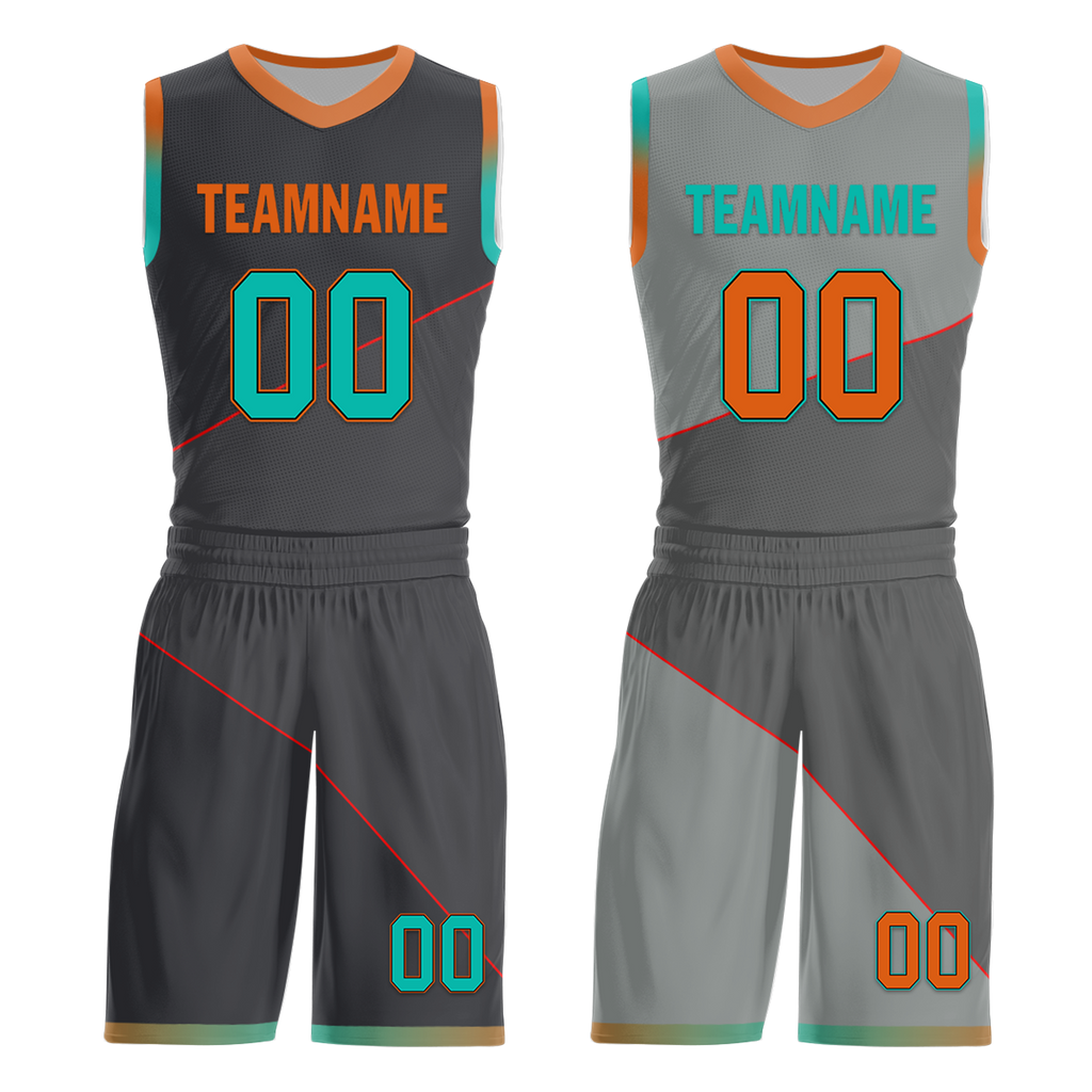 Custom Gray Classic Style Reversible Basketball Uniform Personalized Ordinary BBJR-D017024