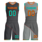 Custom Gray Classic Style Reversible Basketball Uniform Personalized Ordinary BBJR-D017024