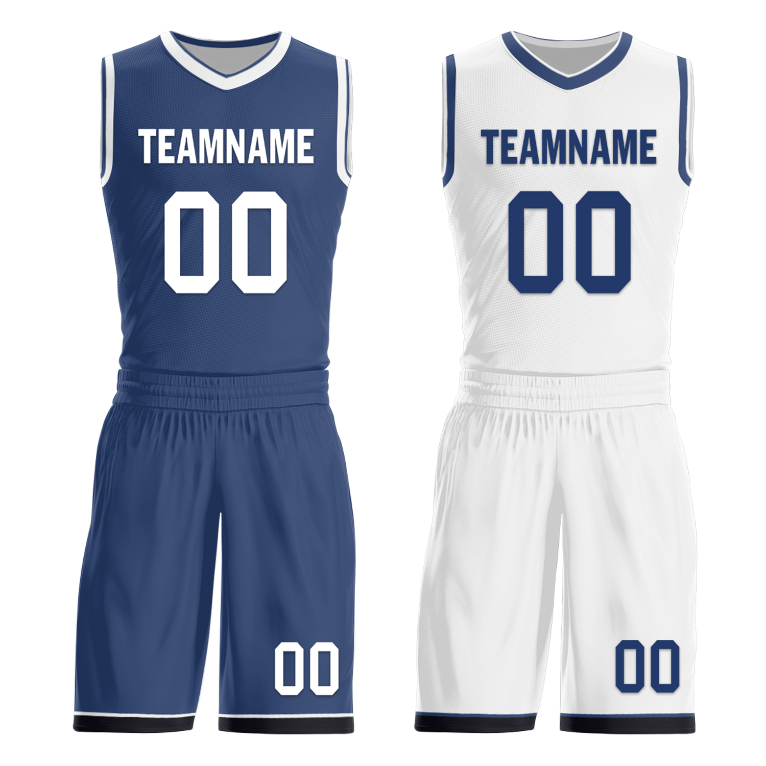 Custom Blue White Classic Style Reversible Basketball Uniform Personalized Ordinary BBJR-D017053