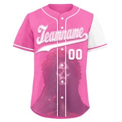 Custom Pink White Skull Fashion Personalized Authentic Baseball Jersey BSBJ01-D017151