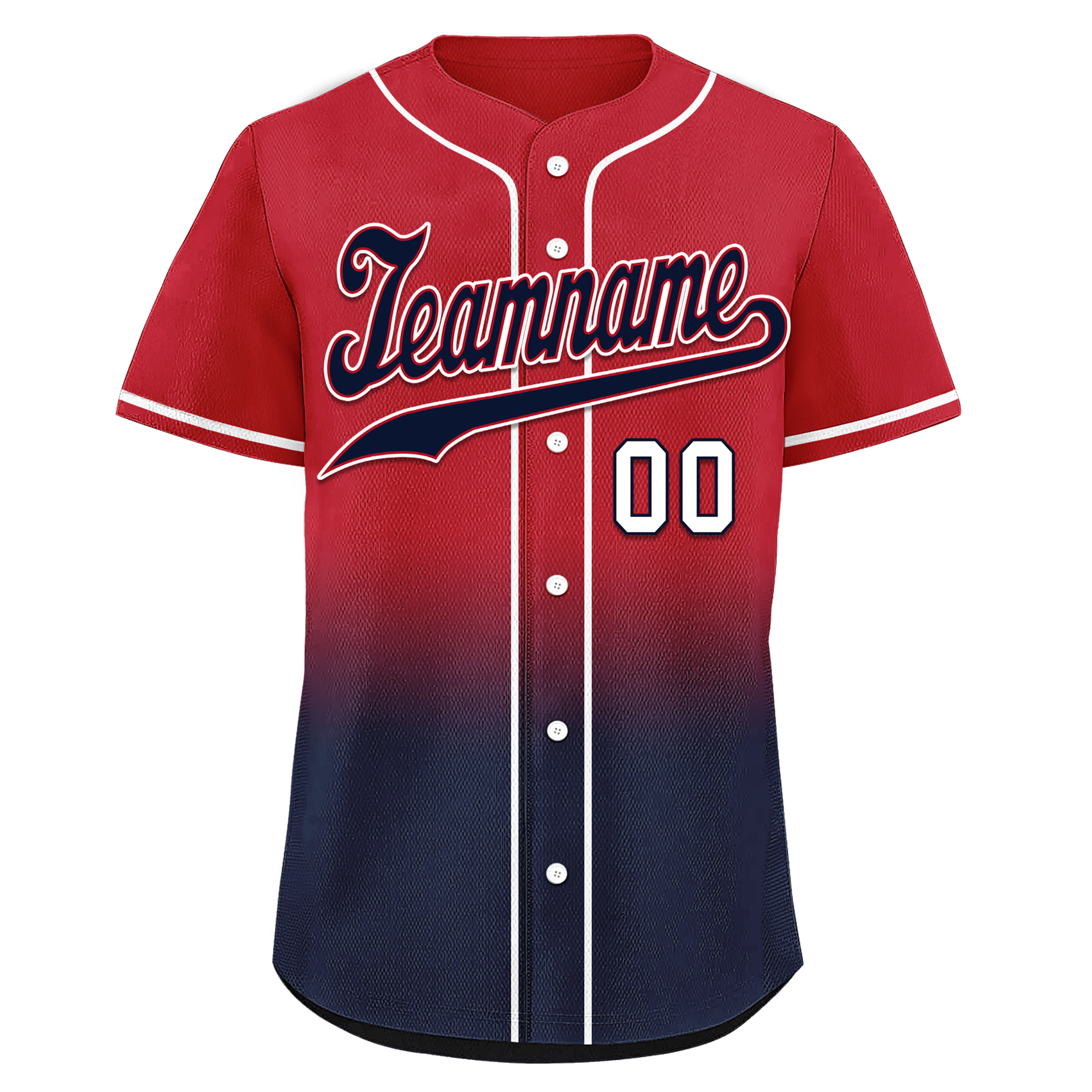 Custom Red Blue Fade Fashion Personalized Authentic Baseball Jersey BSBJ01-D0a70bc