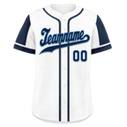 Custom White Blue Raglan Sleeves Personalized Authentic Baseball Jersey BSBJ01-D017164