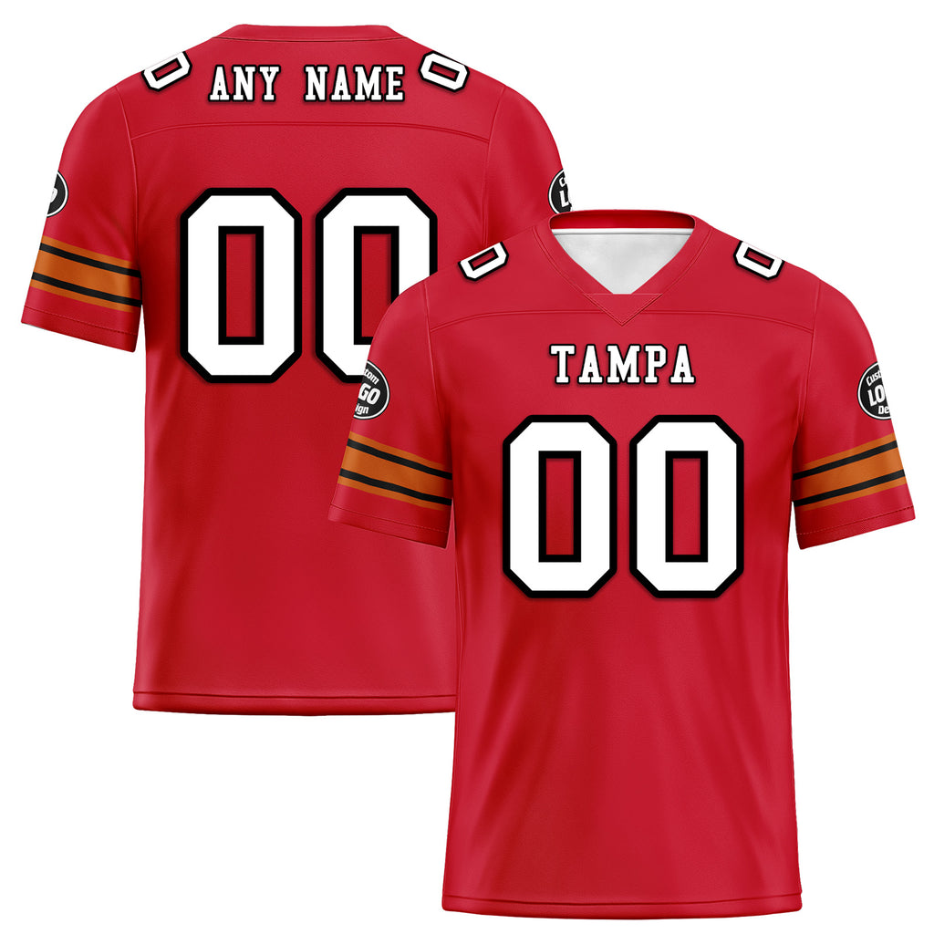 Custom Red Tampa Personalized Authentic Football Jersey FBJ02-D020256-15