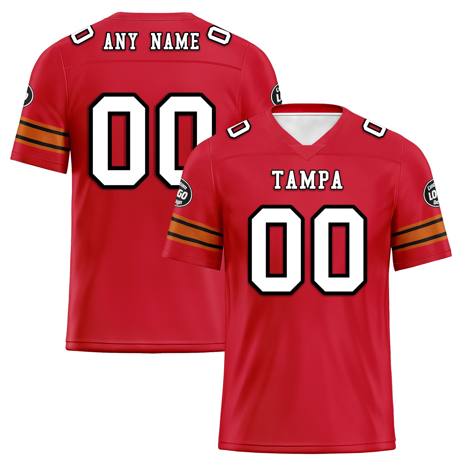 Custom Red Tampa Personalized Authentic Football Jersey FBJ02-D020256-15