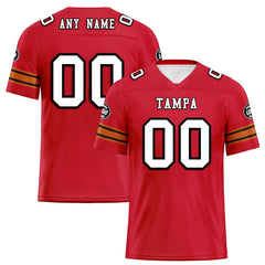 Custom Red Tampa Personalized Authentic Football Jersey FBJ02-D020256-15