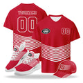 Custom 2026 World Cup Austria High Quality Soccer Stadium Version Jersey Sneakers Sports Shoes and Hat Combo Offer Personalized Team Name and Logo ZH-F027104-5
