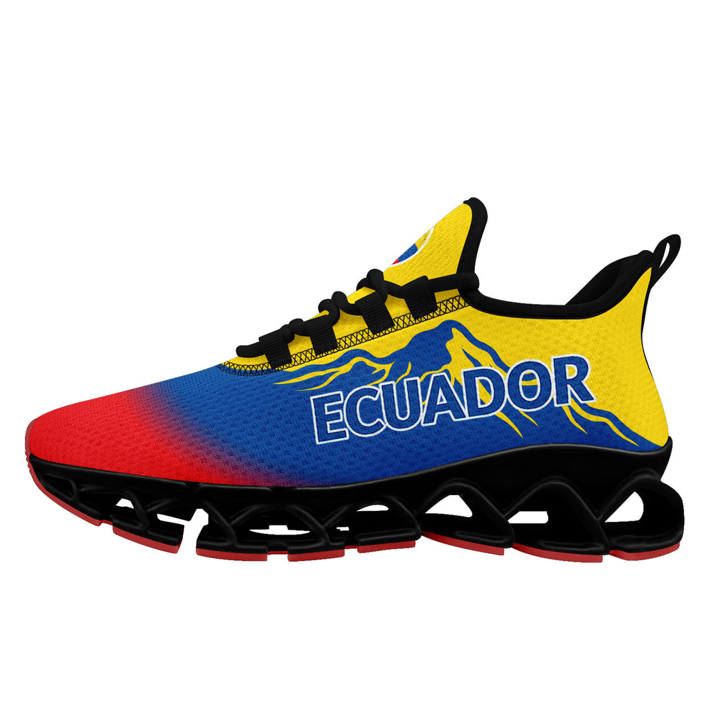Custom Ecuador 2026 World Cup Sneakers DIY Country Flag Running Shoes Lightweight Sport Shoes Gift for Football Fans Personalized Team Name and Logo FN003XD-F009092-5