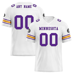 Custom White Purple Minnesota Personalized Authentic Football Jersey FBJ02-D020256-9