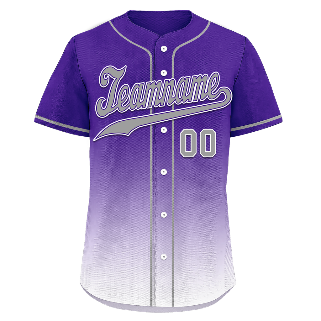 Custom Purple White Fade Fashion Personalized Authentic Baseball Jersey BSBJ01-D0a70eb