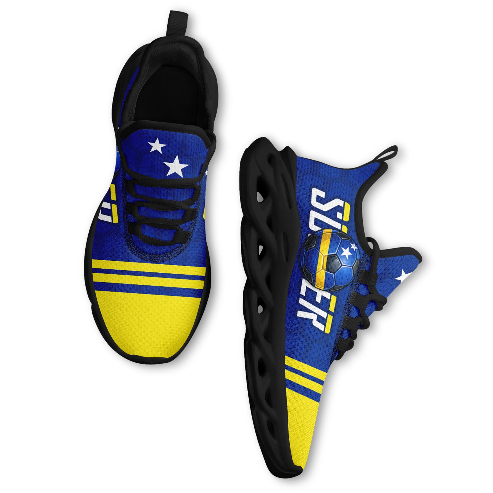 Custom Curaçao 2026 World Cup Sneakers DIY Country Flag Running Shoes Lightweight Sport Shoes Gift for Football Fans Personalized Team Name and Logo FN003-F009074-3