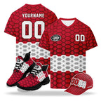 Custom 2026 World Cup Austria High Quality Soccer Stadium Version Jersey Sneakers Sports Shoes and Hat Combo Offer Personalized Team Name and Logo ZH-F027104-6