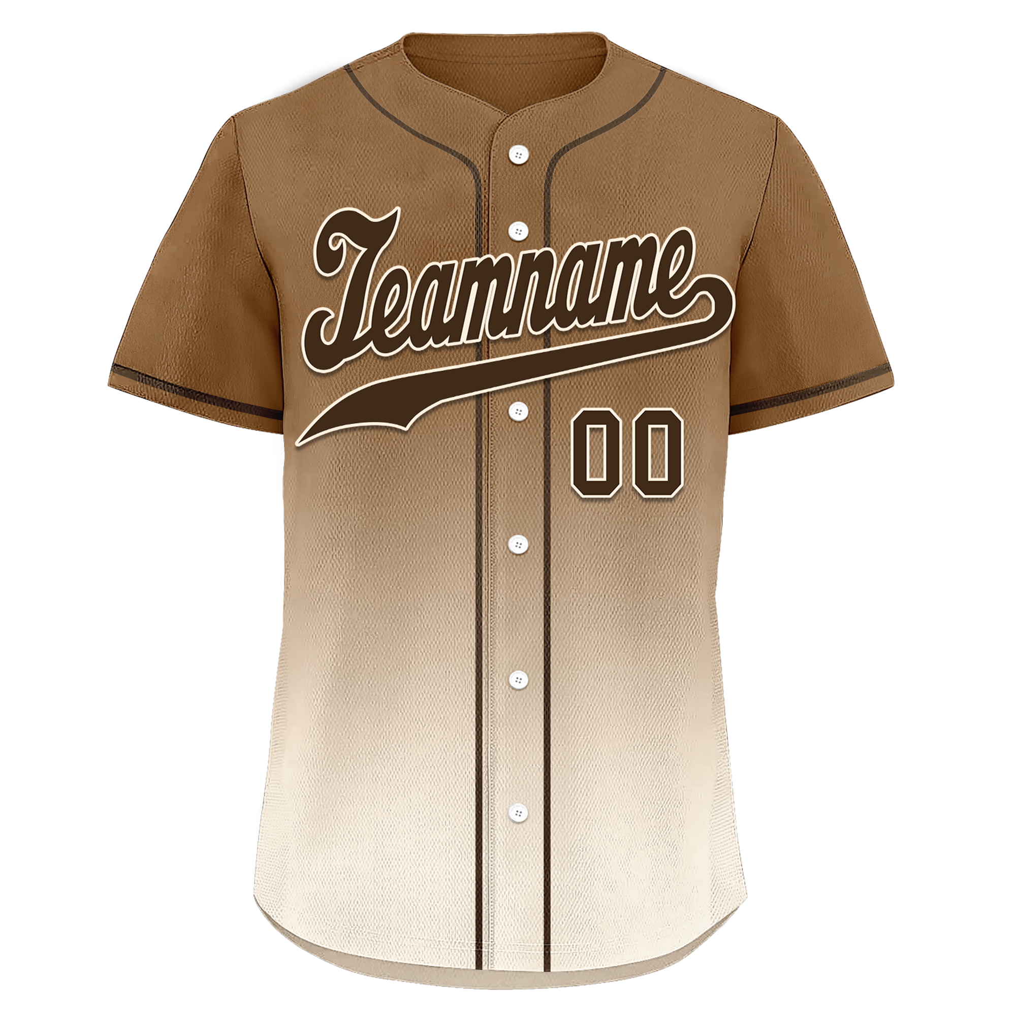 Custom Brown White Fade Fashion Personalized Authentic Baseball Jersey BSBJ01-D0a70fe