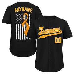 Custom Black World Cancer Day Personalized Authentic Baseball Jersey BSBJ01-E06020-13