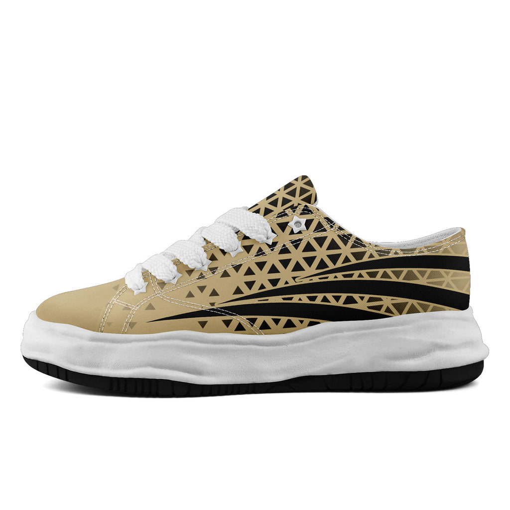 Custom Beige Black Louisiana Football Jersey and Sports Shoes Combo Offer Personalized Combo ZH-D023031-19