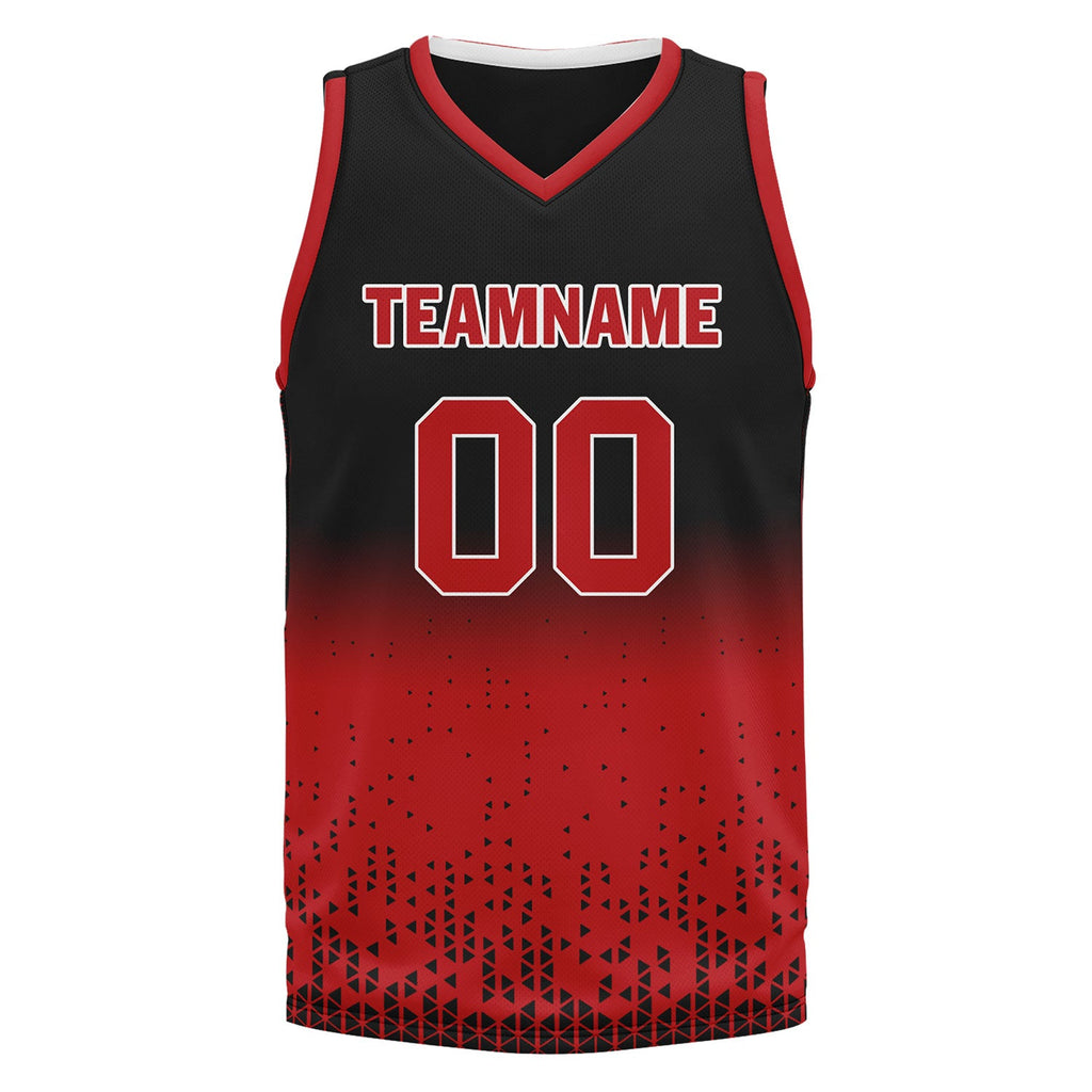 Custom Black Red Fade Fashion Sports Uniform Basketball Jersey BBJ01-D020102-4