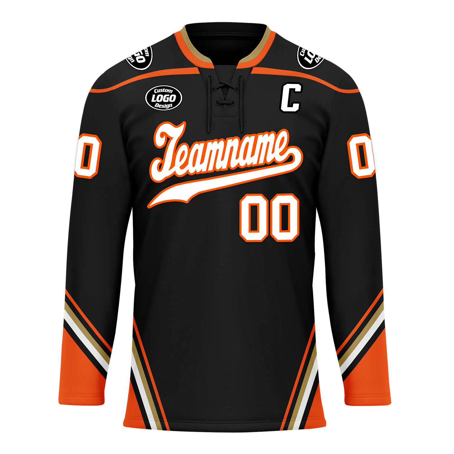 Custom Black Orange Personalized Hockey Jersey HCKJ01-D0a70d8