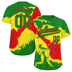 Custom Grass Green Red Yellow Bolivian Flag Personalized Authentic Baseball Jersey BSBJ01-E06022-12