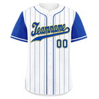 Custom White Blue Stripe Fashion Personalized Authentic Baseball Jersey BSBJ01-D017242