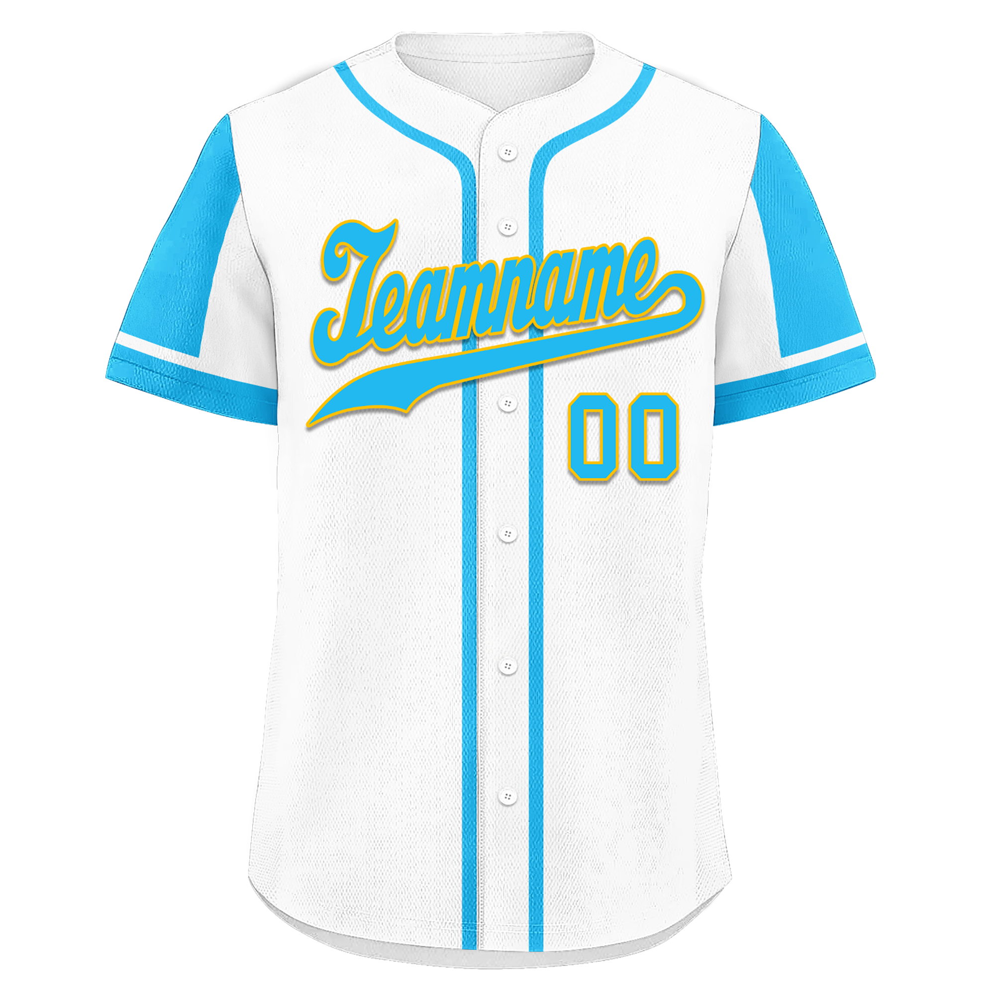 Custom White Blue Raglan Sleeves Personalized Authentic Baseball Jersey BSBJ01-D017167