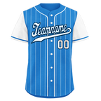 Custom Blue White Stripe Fashion Personalized Authentic Baseball Jersey BSBJ01-D017214