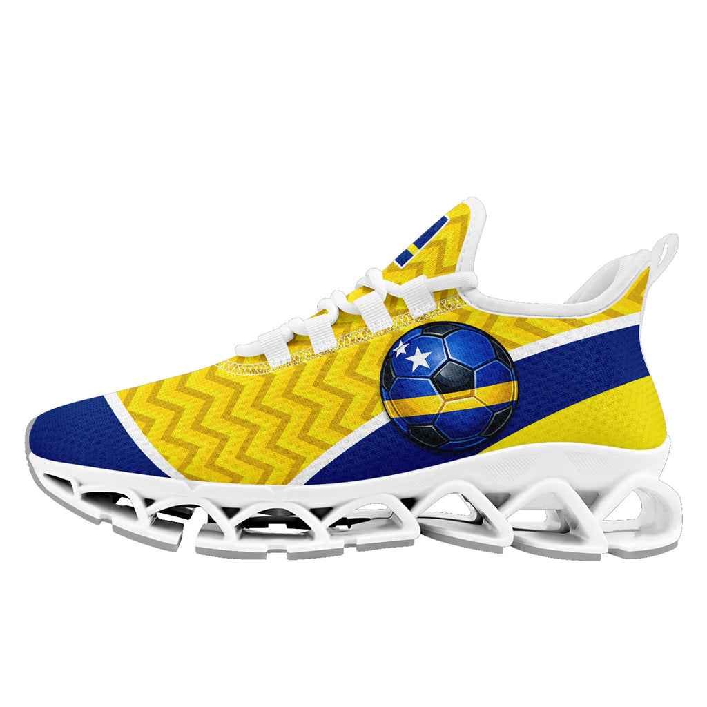 Custom Curaçao 2026 World Cup Sneakers DIY Country Flag Running Shoes Lightweight Sport Shoes Gift for Football Fans Personalized Team Name and Logo FN003XD-F009091-1
