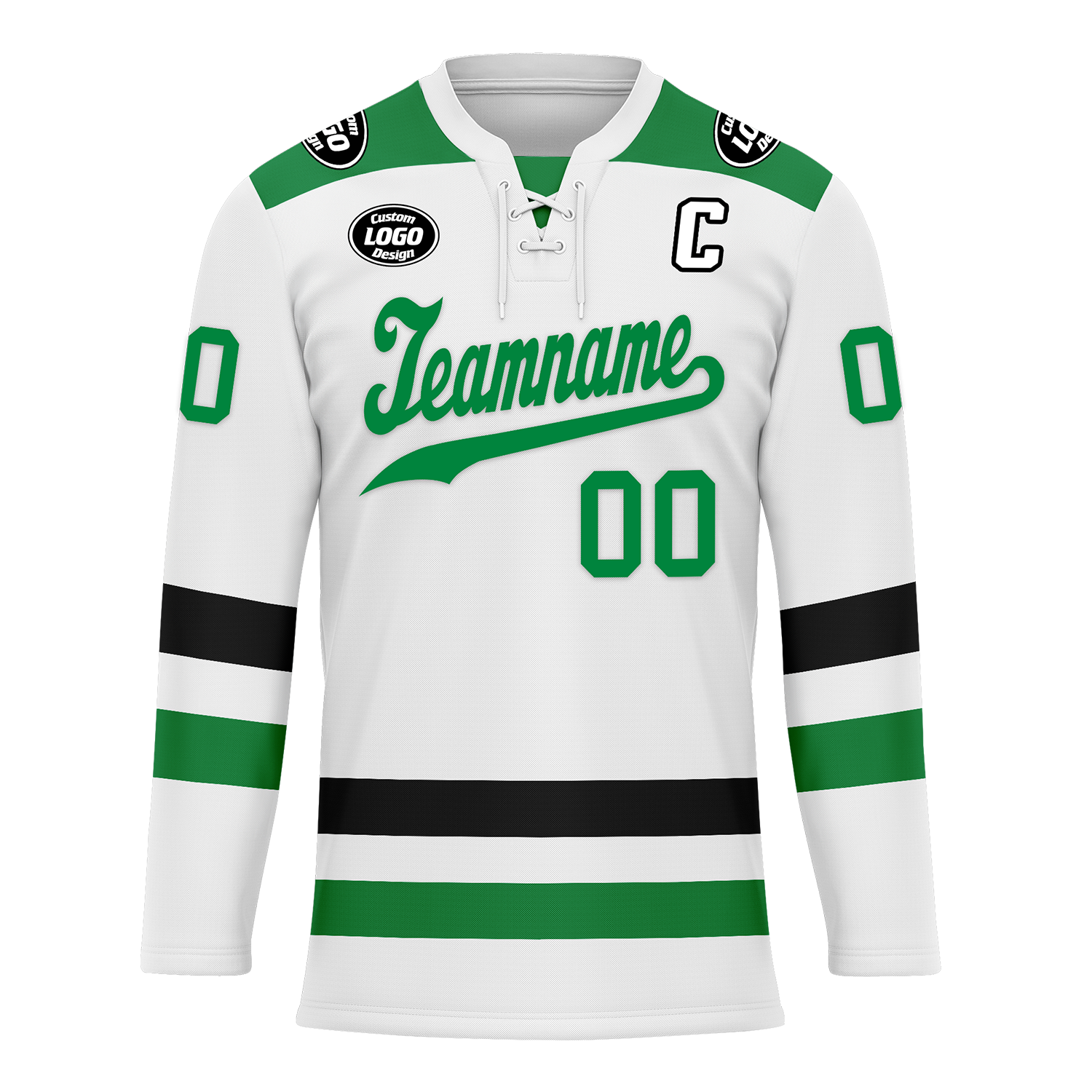 Custom White Green Personalized Hockey Jersey HCKJ01-D0a70b7