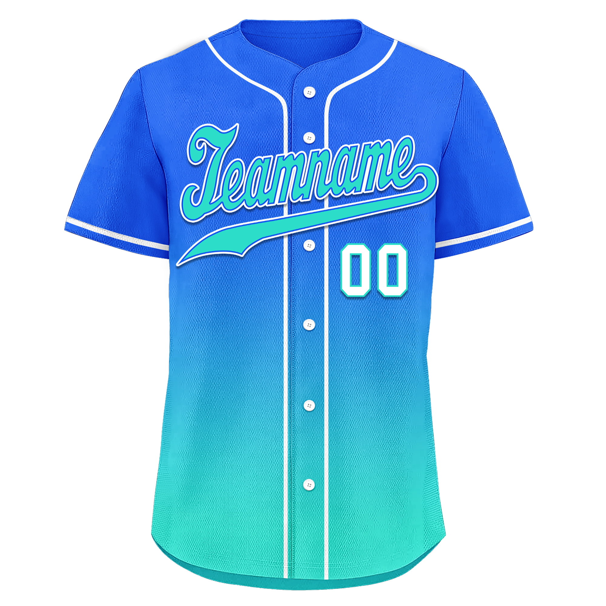 Custom Blue Cyan Fade Fashion Personalized Authentic Baseball Jersey BSBJ01-D0a70d8