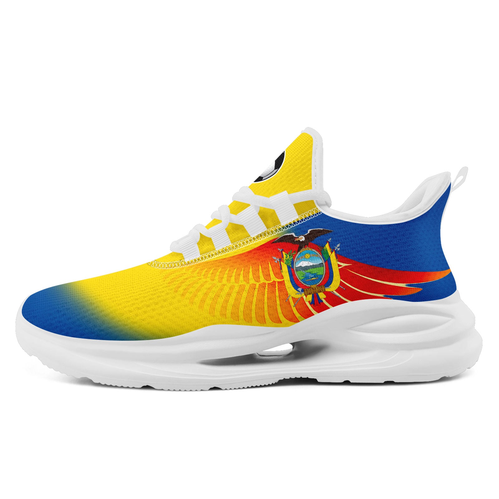 Custom Ecuador 2026 World Cup Sneakers DIY Country Flag Running Shoes Lightweight Sport Shoes Gift for Football Fans Personalized Team Name and Logo FN079-F009088-2