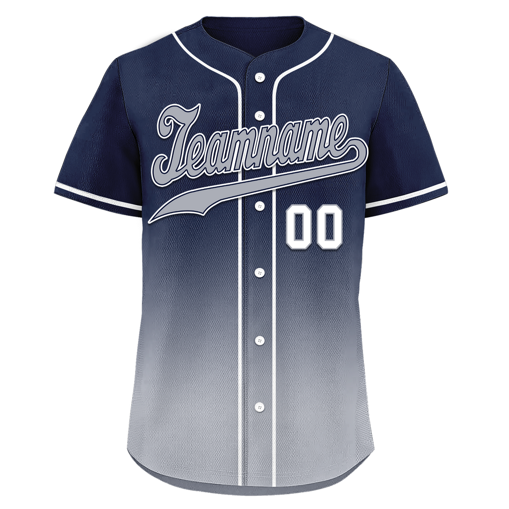 Custom Blue Grey Fade Fashion Personalized Authentic Baseball Jersey BSBJ01-D0a70b8