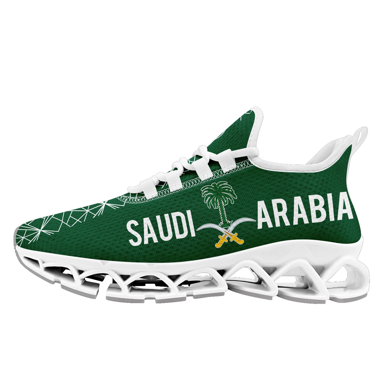 Custom Saudi Arabia 2026 World Cup Sneakers DIY Country Flag Running Shoes Lightweight Sport Shoes Gift for Football Fans Personalized Team Name and Logo FN003XD-F009100-3