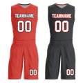 Custom Red Black Classic Style Reversible Basketball Uniform Personalized Ordinary BBJR-D017038