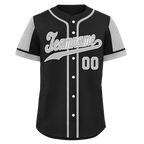 Custom Black Gray Raglan Sleeves Personalized Authentic Baseball Jersey BSBJ01-D017175