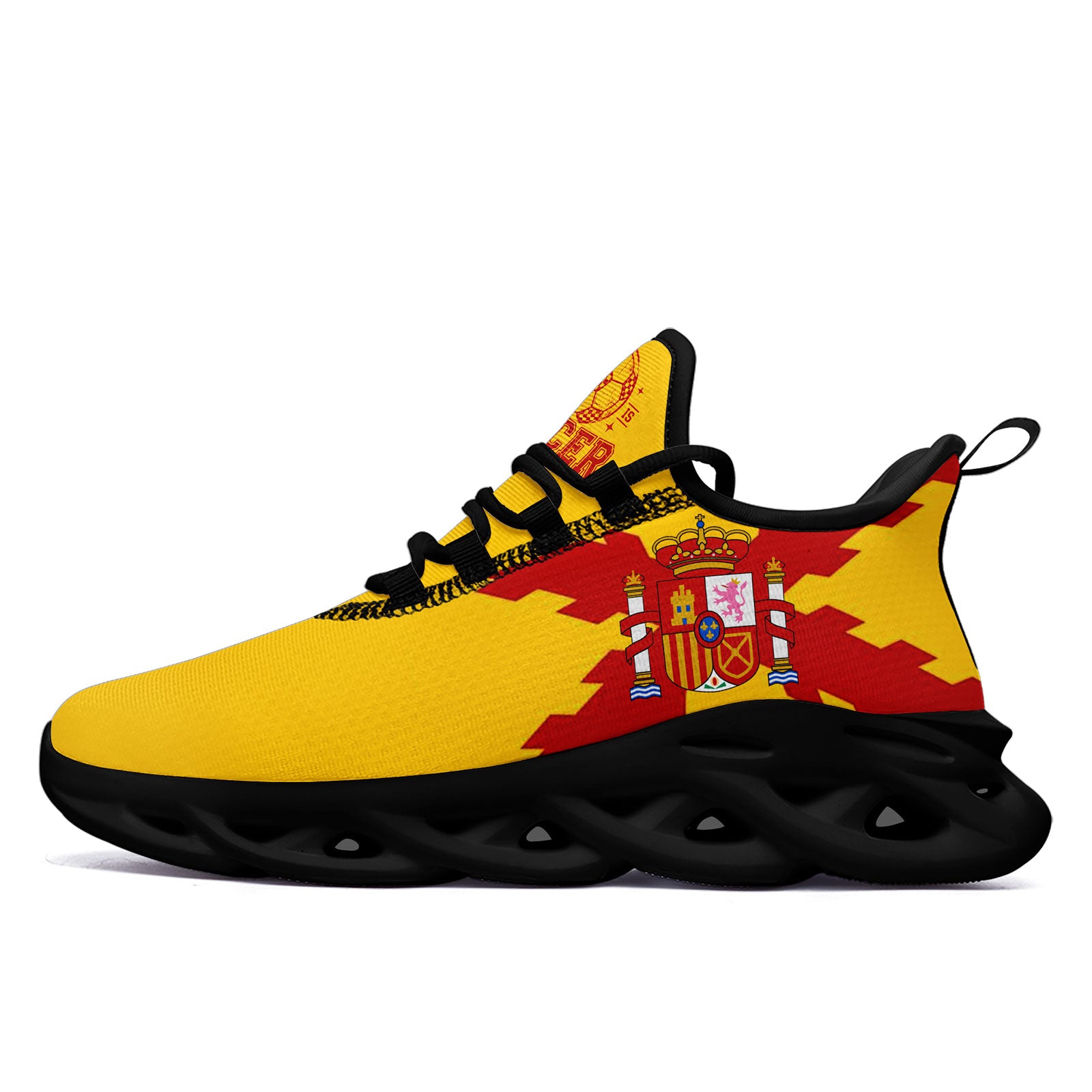 Custom Spain 2026 World Cup Sneakers DIY Country Flag Running Shoes Lightweight Sport Shoes Gift for Football Fans Personalized Team Name and Logo FN003-F025036-3
