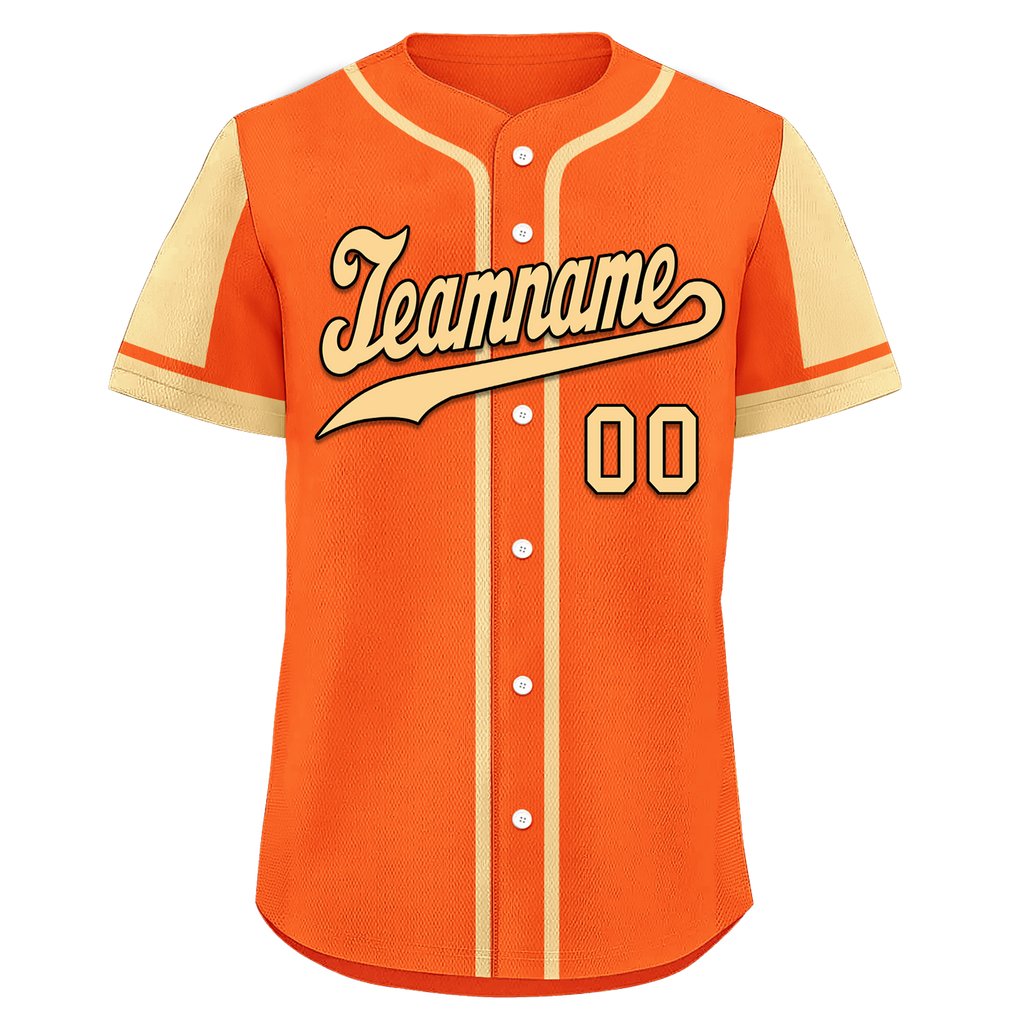 Custom Orange Yellow Raglan Sleeves Personalized Authentic Baseball Jersey BSBJ01-D017194