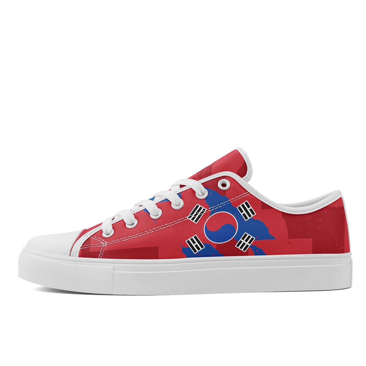 Custom South Korea 2026 World Cup Sneakers DIY Country Flag Running Shoes Lightweight Sport Shoes Gift for Football Fans Personalized Team Name and Logo FN027-F009081-1