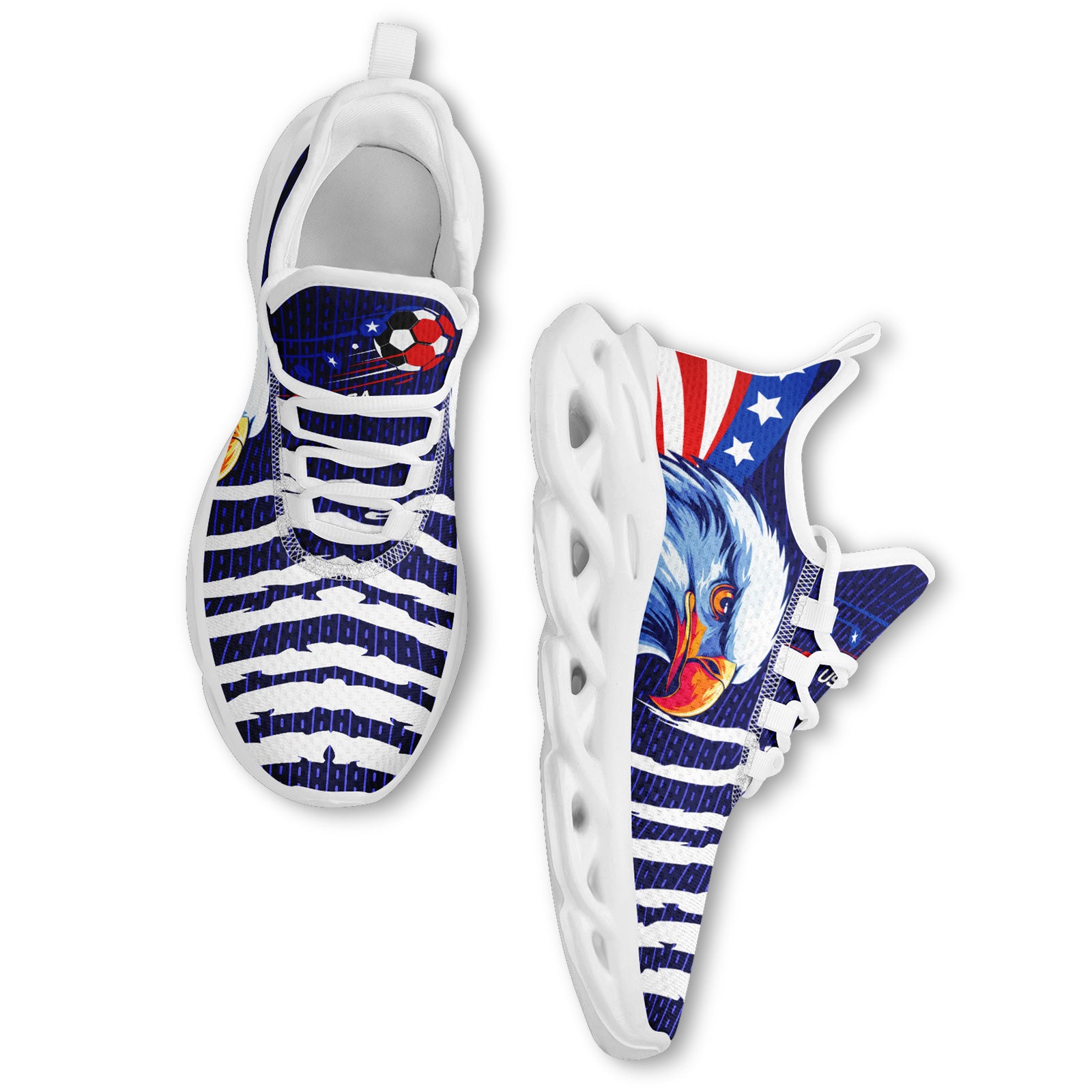 Custom United States 2026 World Cup Sneakers DIY Country Flag Running Shoes Lightweight Sport Shoes Gift for Football Fans Personalized Team Name and Logo FN003-F018032-1