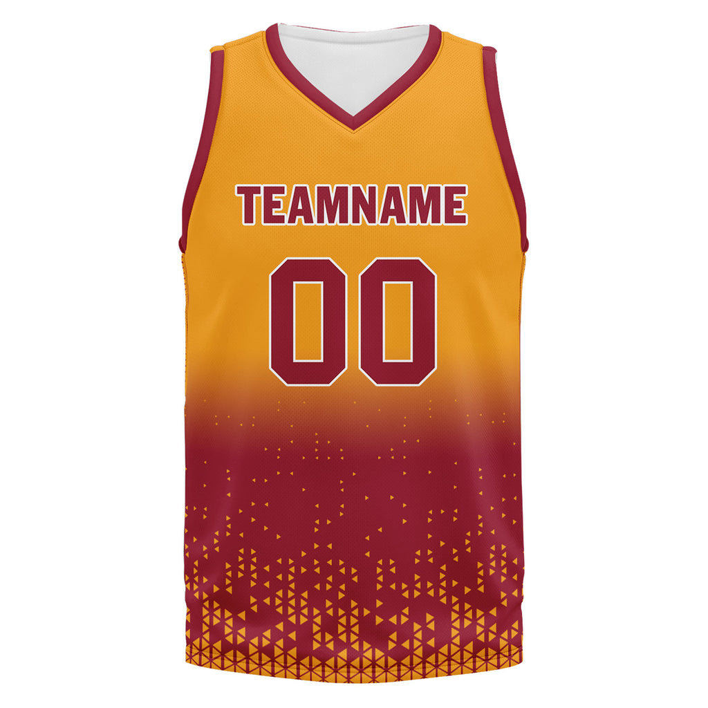 Custom Yellow Orange Fade Fashion Sports Uniform Basketball Jersey BBJ01-D020102-10