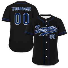 Custom Black Classic Style Blue Personalized Authentic Baseball Jersey UN002-bd0b00d8-bd